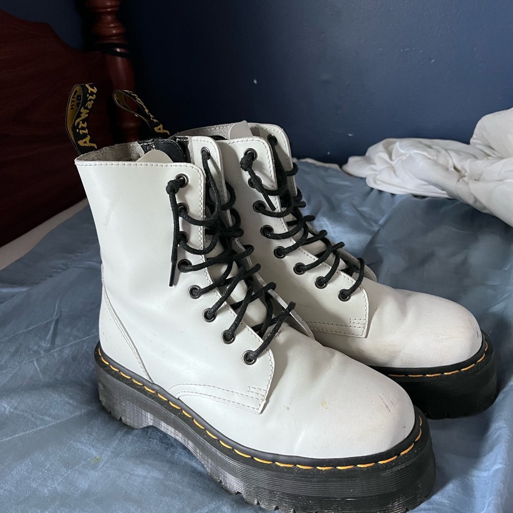 Jadon platform white doc martens!!